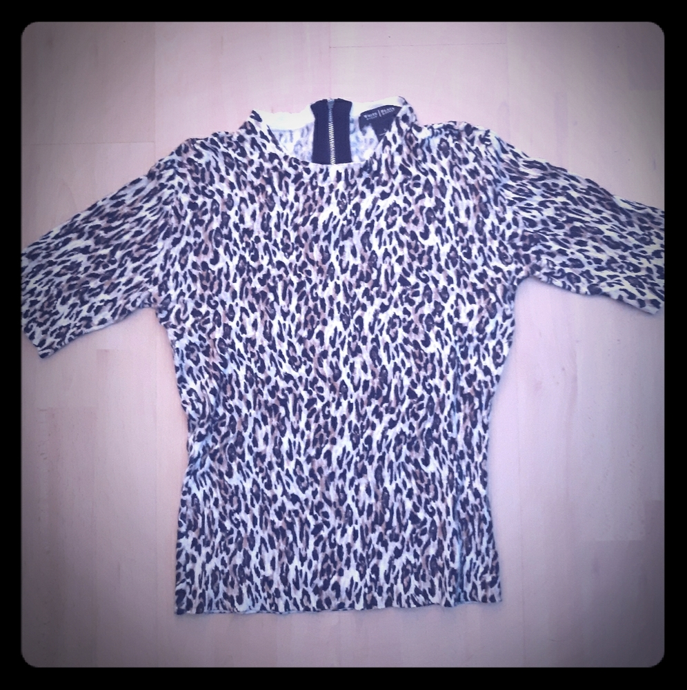 White House Black Market Leopard Print Top
